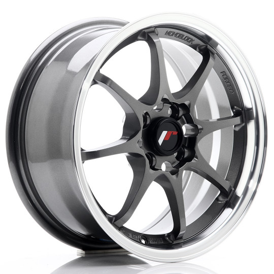 JAPAN RACING JR5 15X7 4X100 ET35 GUN METAL MACHINED LIP