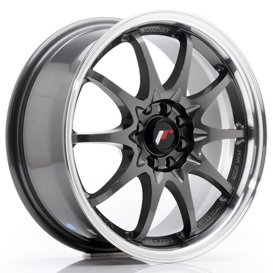 JAPAN RACING JR5 16X7 4X100/108 ET30 GUN METAL MACHINED LIP