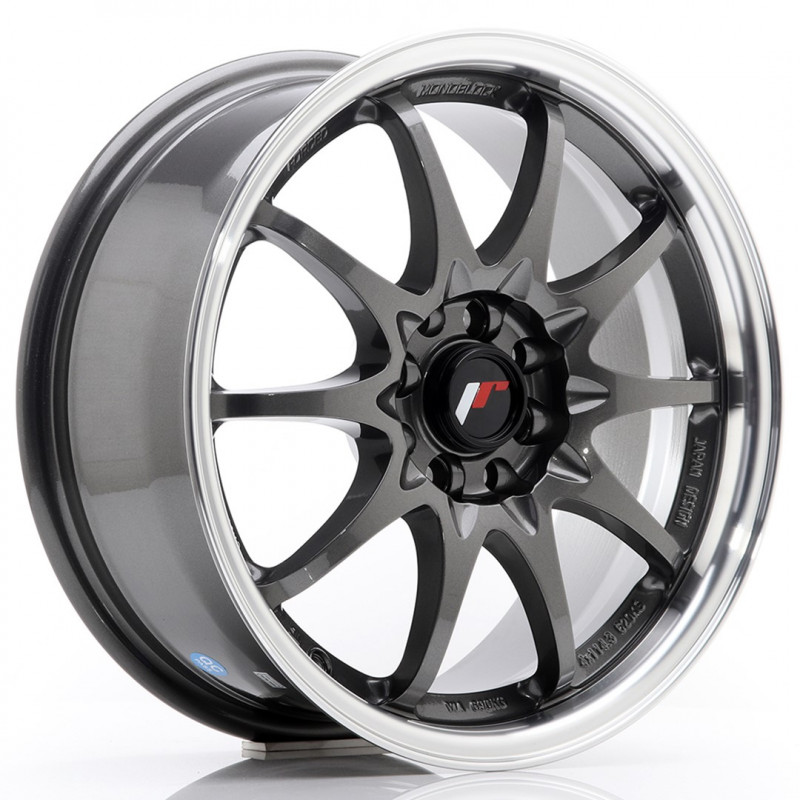 JAPAN RACING JR5 16X7 4X100/108 ET30 GUN METAL MACHINED LIP