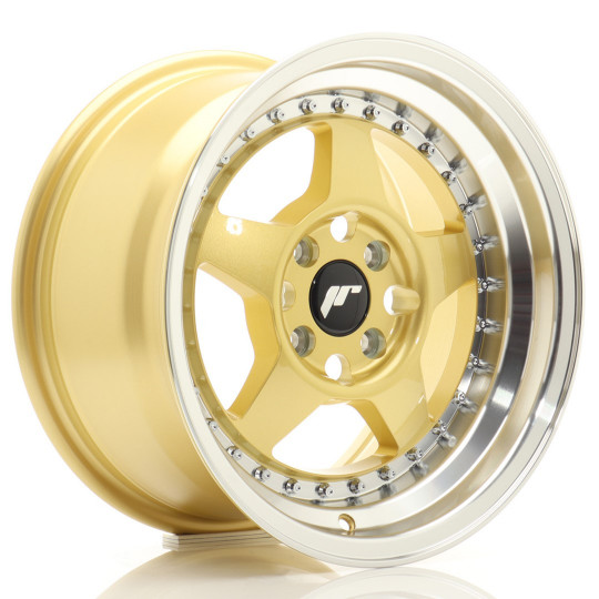 JAPAN RACING JR6 15X7 4X100 ET35 GOLD MACHINED LIP