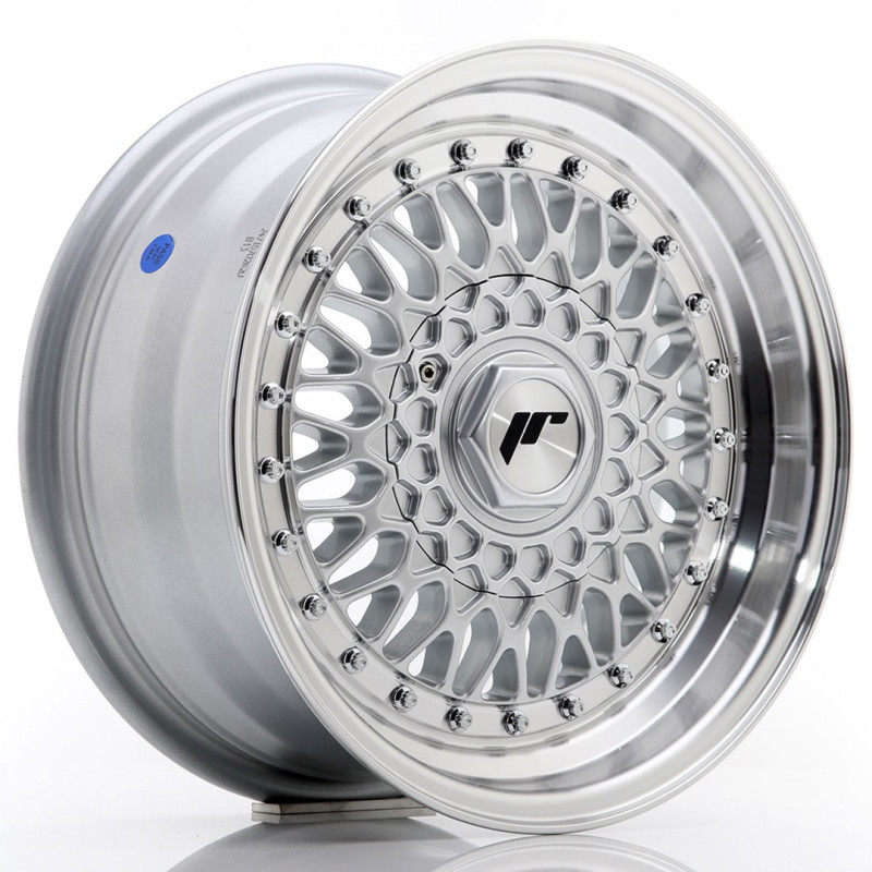 JAPAN RACING JR9 15X7 4X100/108 ET20 SILVER MACHINED LIP+SILVER RIVETS