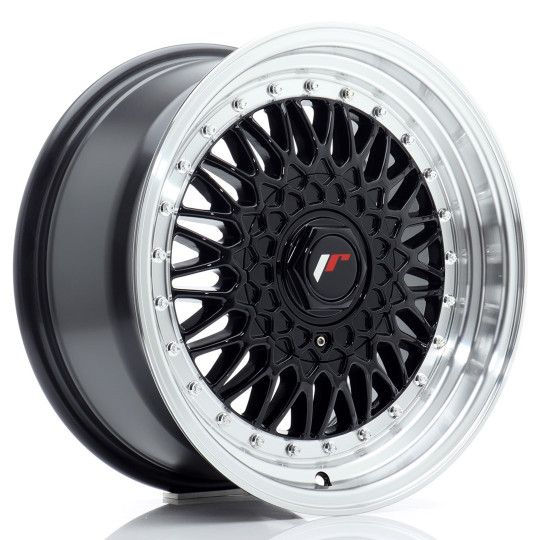 JAPAN RACING JR9 16X7.5 4X100/108 ET25 GLOSS BLACK MACHINED LIP