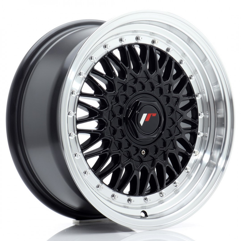 JAPAN RACING JR9 16X7.5 4X100/108 ET25 GLOSS BLACK MACHINED LIP