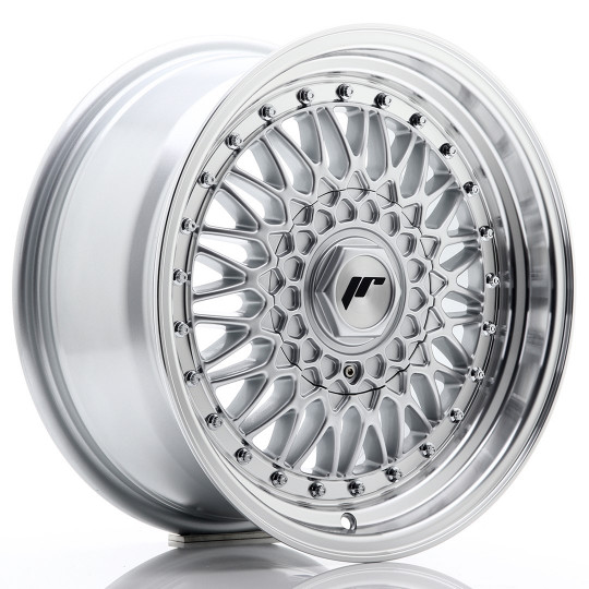 JAPAN RACING JR9 16X7.5 4X100/108 ET25 SILVER MACHINED LIP+SILVER RIVETS