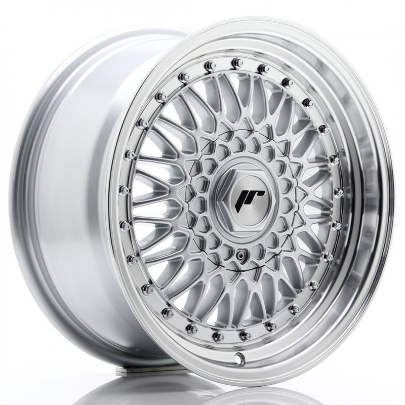 JAPAN RACING JR9 16X7.5 4X100/108 ET25 SILVER MACHINED LIP+SILVER RIVETS