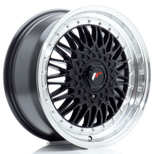 JAPAN RACING JR9 17X7.5 4X100/108 ET20 GLOSS BLACK MACHINED LIP
