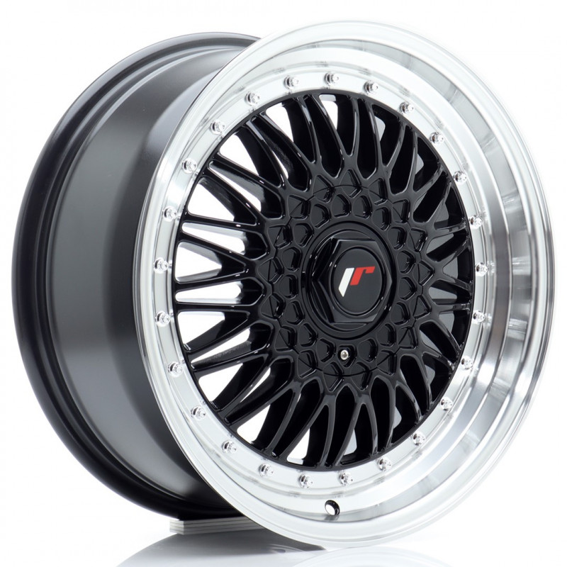 JAPAN RACING JR9 17X7.5 4X100/108 ET20 GLOSS BLACK MACHINED LIP