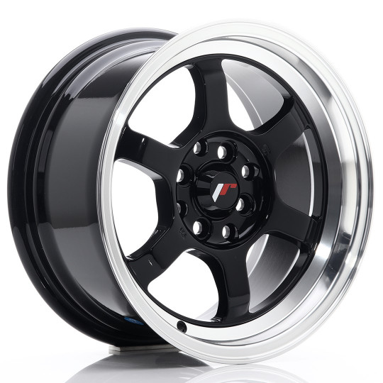 JAPAN RACING JR12 15X7.5 4X100/114.3 ET26 GLOSS BLACK MACHINED LIP