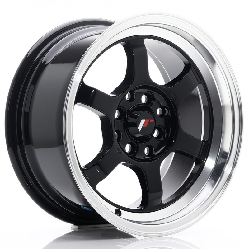 JAPAN RACING JR12 15X7.5 4X100/114.3 ET26 GLOSS BLACK MACHINED LIP