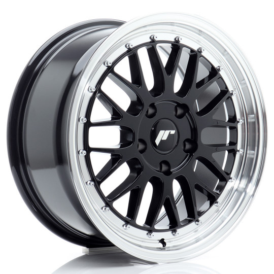 JAPAN RACING JR23 17X8 5X100 ET35 GLOSS BLACK MACHINED LIP