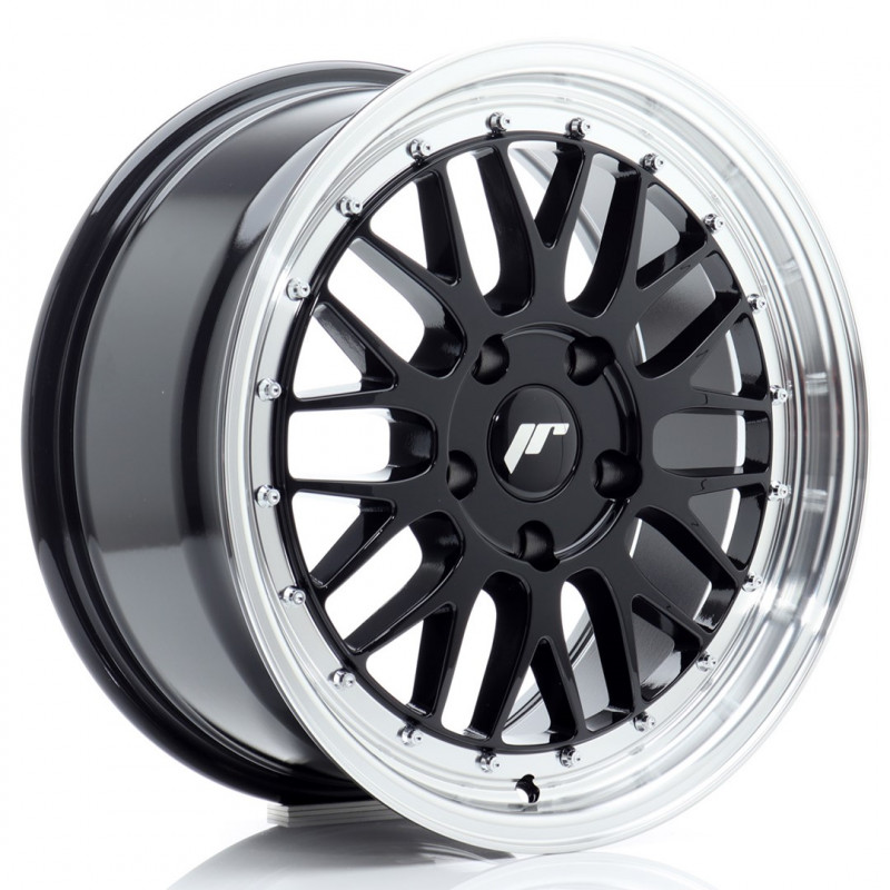 JAPAN RACING JR23 17X8 5X120 ET35 GLOSS BLACK MACHINED LIP