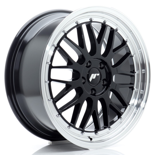 JAPAN RACING JR23 19X8.5 5X112 ET45 GLOSS BLACK MACHINED LIP