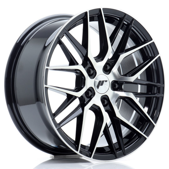 JAPAN RACING JR28 17X8 5X112 ET40 GLOSS BLACK MACHINED FACED