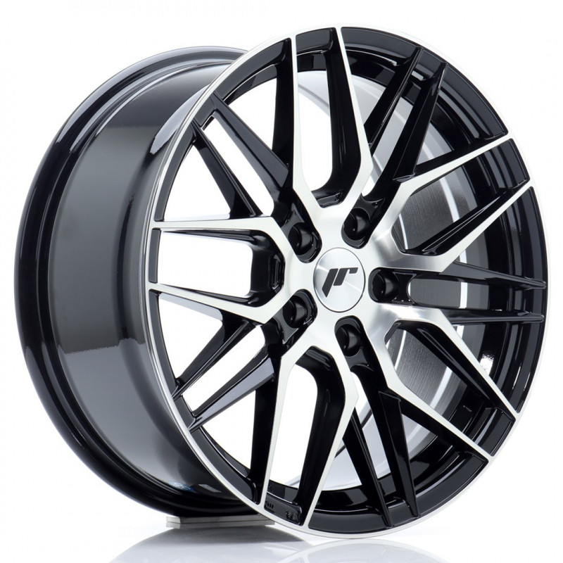 JAPAN RACING JR28 17X8 5X112 ET40 GLOSS BLACK MACHINED FACED