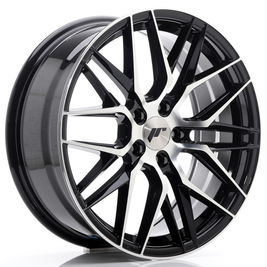 JAPAN RACING JR28 18X7.5 5X112 ET40 BLACK MACHINED FACED