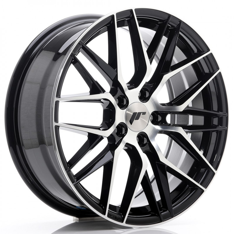 JAPAN RACING JR28 18X7.5 5X112 ET40 BLACK MACHINED FACED