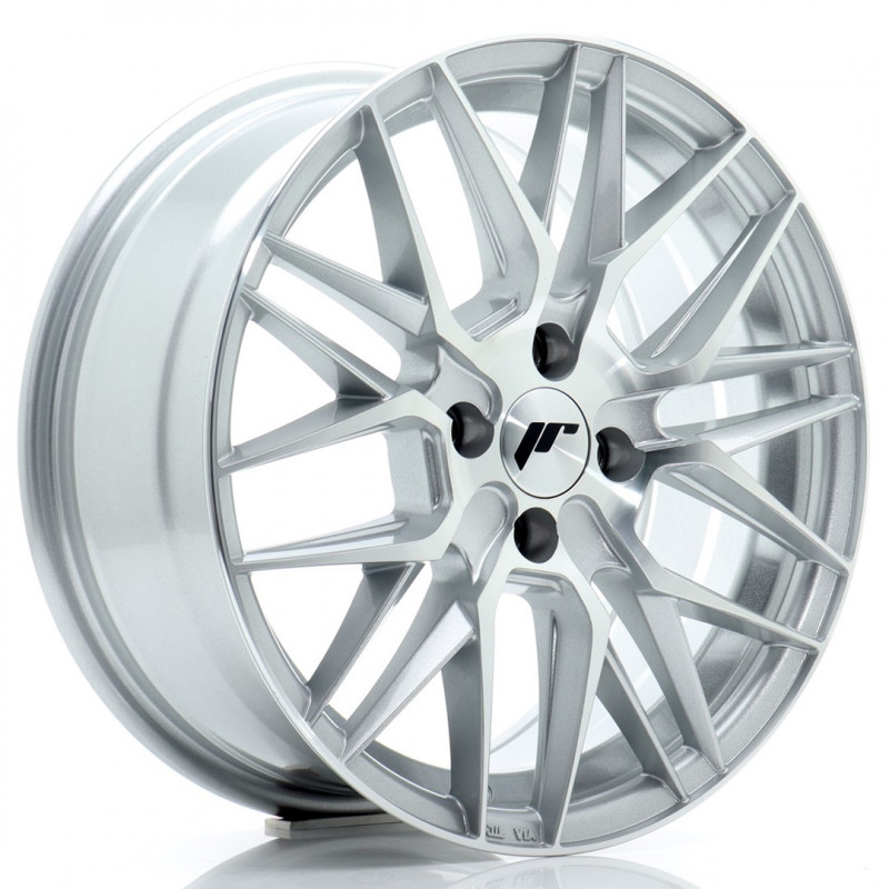 JAPAN RACING JR28 16X7 4X100 ET40 SILVER MACHINED FACED