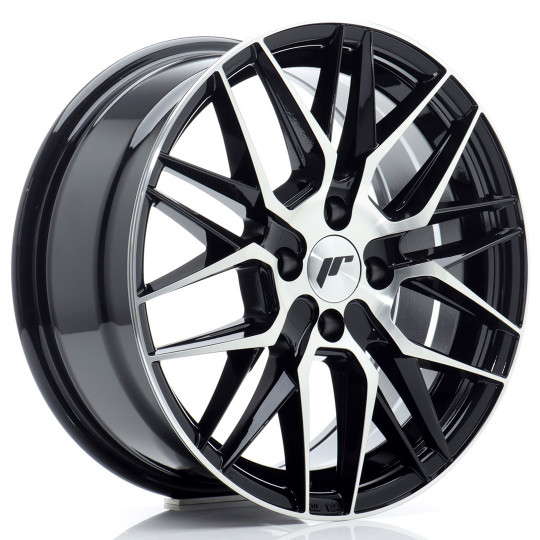 JAPAN RACING JR28 16X7 4X100 ET40 GLOSS BLACK MACHINED FACED