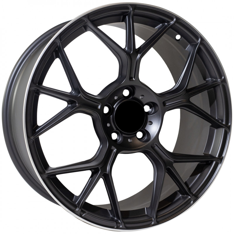 REPLICA MERCEDES STYLE 470 18X8.0-9.0 5X112 ET40/45 SATIN BLACK MACHINED LIP