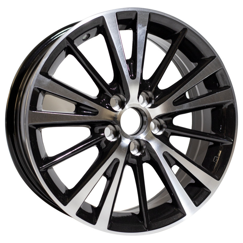 REPLICA TOYOTA STYLE 5197 16X6.5 5X100 ET35 BLACK MACHINED FACED