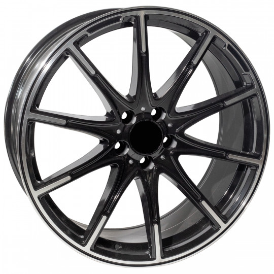 REPLICA MERCEDES STYLE 236 20X8.5-9.5 5X112 ET38/42 BLACK MACHINED FACED