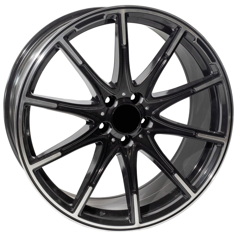 REPLICA MERCEDES STYLE 236 20X8.5-9.5 5X112 ET35 BLACK MACHINED FACED