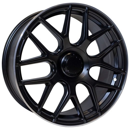 REPLICA MERCEDES STYLE 1258 22X10 5X112 ET42 MATTE BLACK MACHINED LIP
