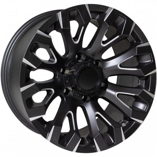 REW 4X4 WHEELS 2277 17X9.0 6X139.7 ET0 MATTE BLACK MACHINED FACED