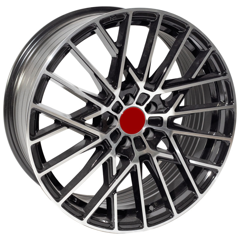 MAONS RED MR9 18X8 5X100 ET35 BLACK MACHINED FACED