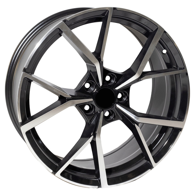 REPLICA VW STYLE 5801 19X8 5X112 ET45 BLACK MACHINED FACED