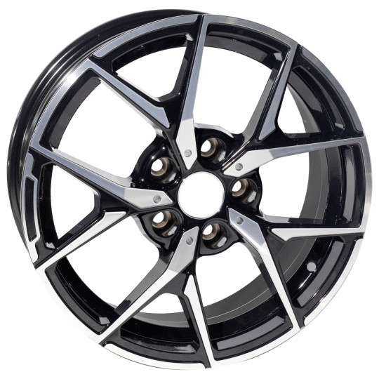 REPLICA MERCEDES STYLE 137 18X8.5-9.5 5X112 ET35/43 BLACK MACHINED FACED