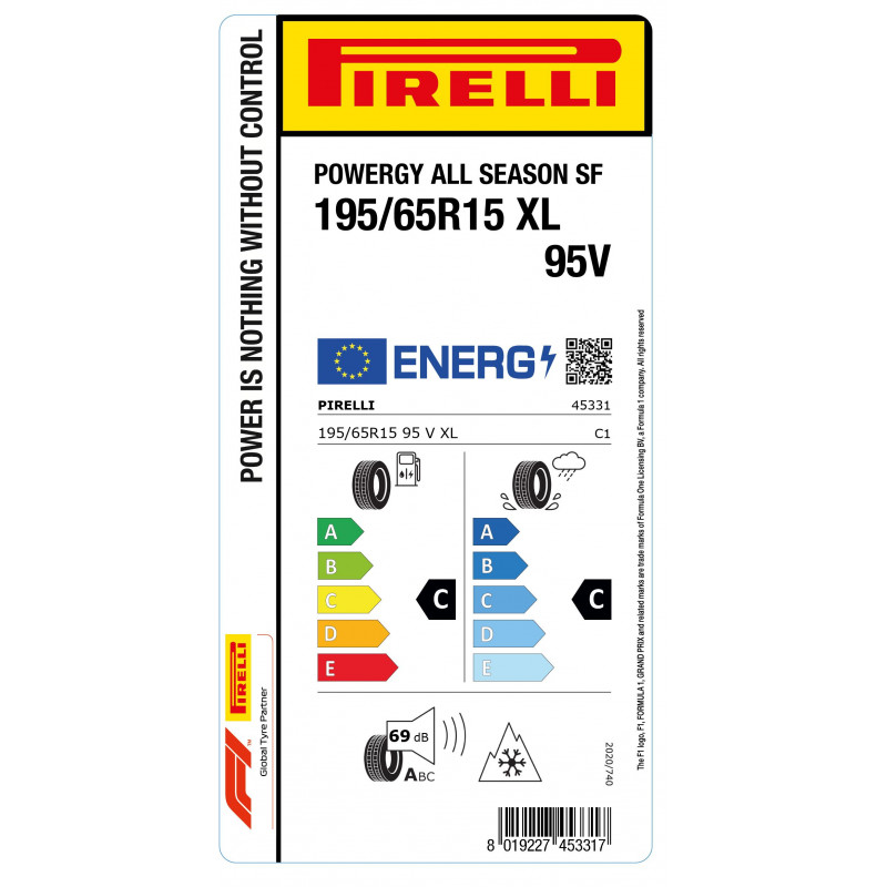 PIRELLI 195/65R15 95V XL POWERGY ALL SEASON SF