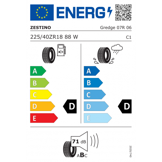 ZESTINO 225/40R18 88W GREDGE 07R