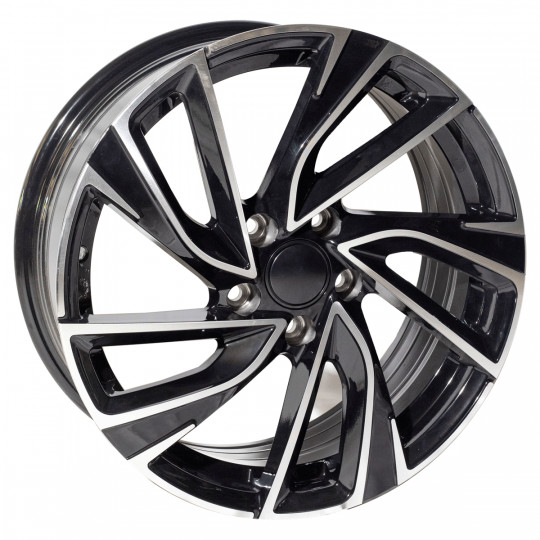 REPLICA VW STYLE 5772 18X8.0 5X112 ET45 BLACK MACHINED FACED
