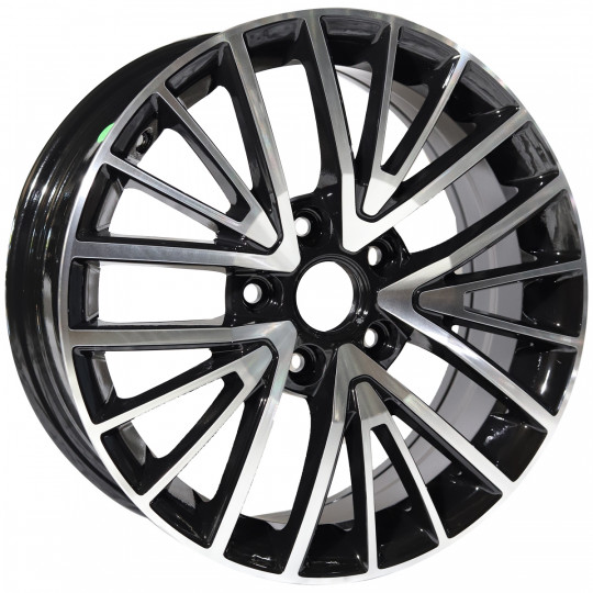 REPLICA VW STYLE 6143 16X6.5 5X112 ET38 BLACK MACHINED FACED