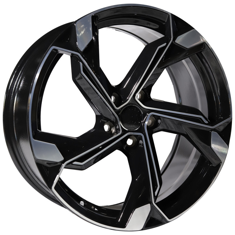 REPLICA AUDI STYLE 333 18X8.0 5X112 ET42 BLACK MACHINED FACED