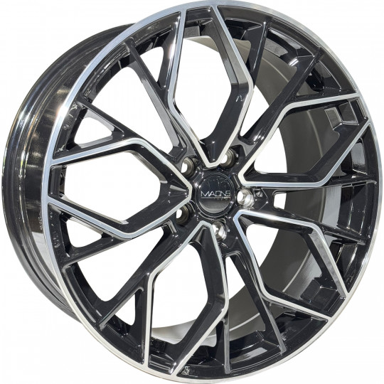 MAONS BLUE 558 18X8.0 5X112 ET38 BLACK MACHINED FACED