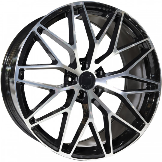 REPLICA PORSCHE STYLE 1067 21X9.5-10.0 5X112 ET26/19 BLACK MACHINED FACED