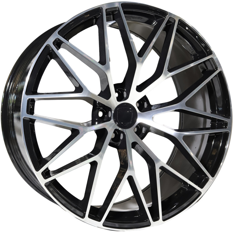 REPLICA PORSCHE STYLE 1067 21X9.5-10.0 5X112 ET26/19 BLACK MACHINED FACED