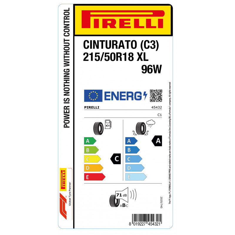 PIRELLI 215/50R18 96W XL CINTURATO P7 3