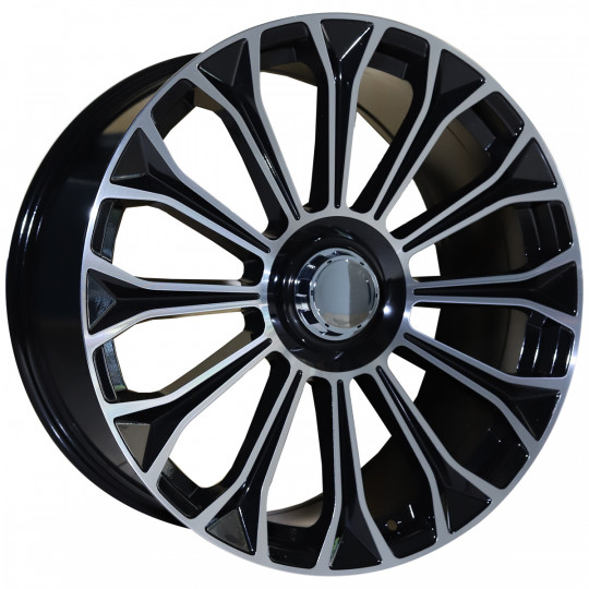 REPLICA MERCEDES STYLE 314 20X8.5-9.5 5X112 ET38/42 BLACK MACHINED FACED