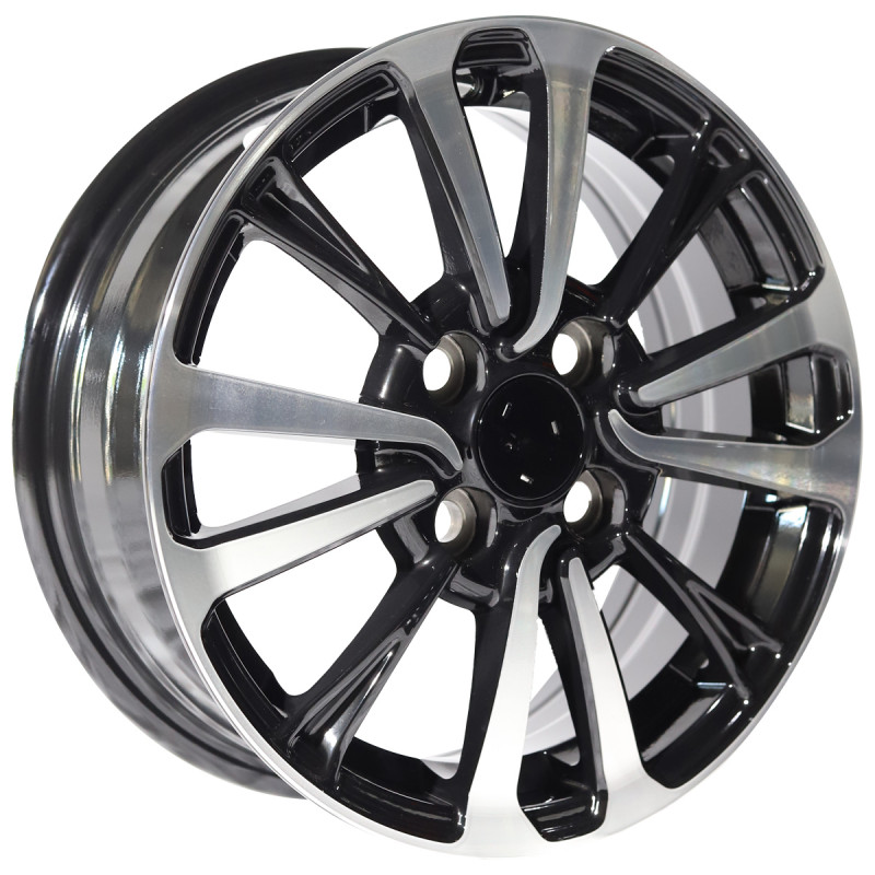 REPLICA TOYOTA STYLE 6360 14X5.5 4X100 ET40 BLACK MACHINED FACED