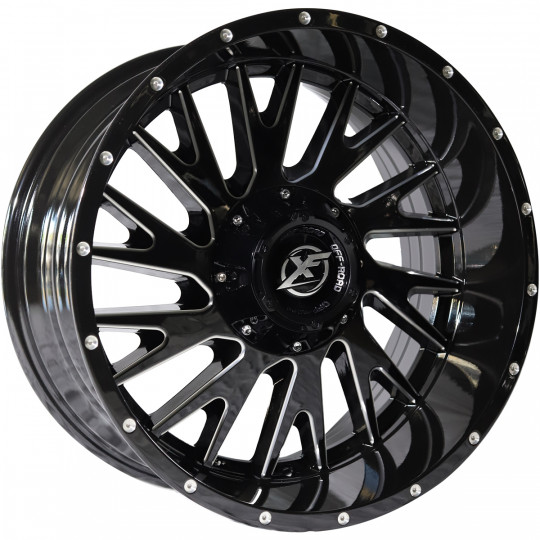 REPLICA XF STYLE 1078 4X4 WHEELS 20X10.0 6X139.7 ET-12 BLACK MACHINED FACED
