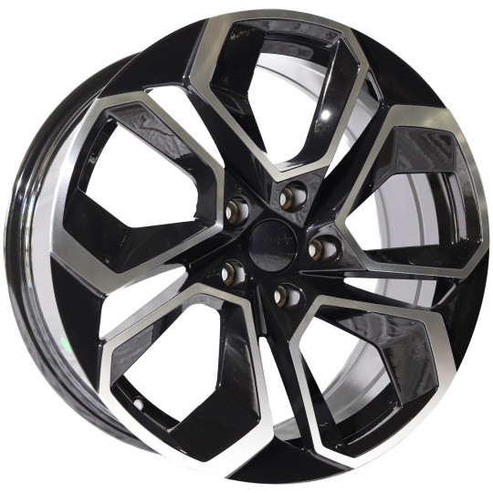 REPLICA SKODA STYLE 814 18X8 5X112 ET42 BLACK MACHINED FACED