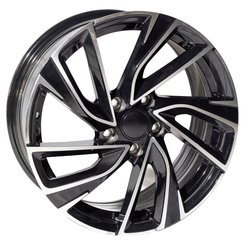 REPLICA VW STYLE 5772 15X6.5 5X100 ET35 BLACK MACHINED FACED