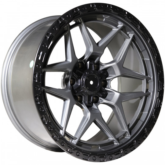 REPLICA VORTEK STYLE 47 20X10 6X139.7 ET-25 GUNMETAL BLACK RING