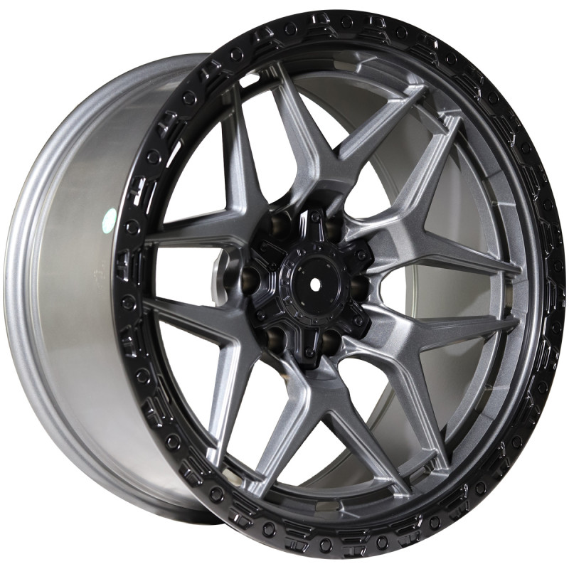 REPLICA VORTEK STYLE 47 20X10 6X139.7 ET-25 GUNMETAL BLACK RING