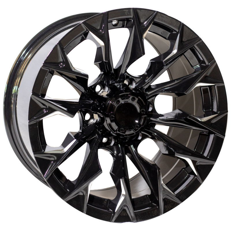 REPLICA FUEL STYLE 227 4X4 WHEELS 20X9.0 6X139.7 ET0 GLOSS BLACK MILLED FACED