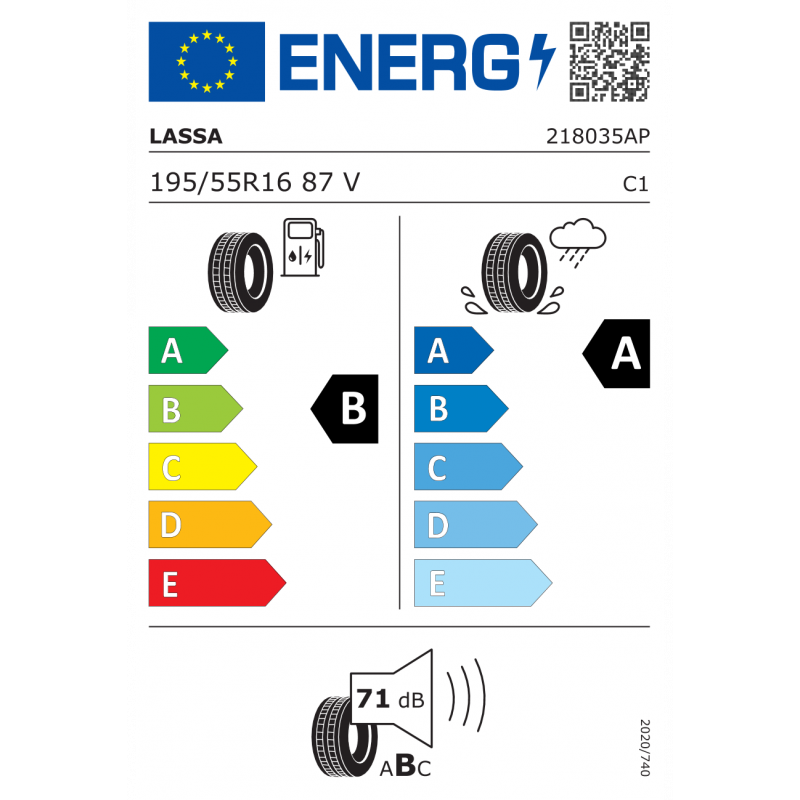 LASSA 195/55R16 87V REVOLA