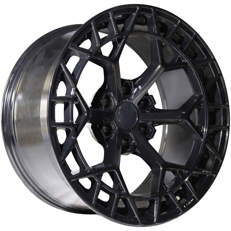 REPLICA FUEL STYLE 33 4X4 WHEELS 20X10.0 6X139.7 ET-18 GLOSS BLACK